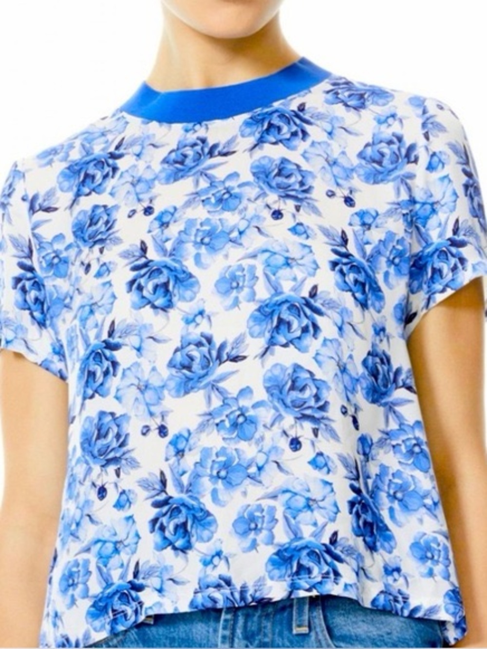 Alice + Olivia Kane floral-print cropped  tee (121)